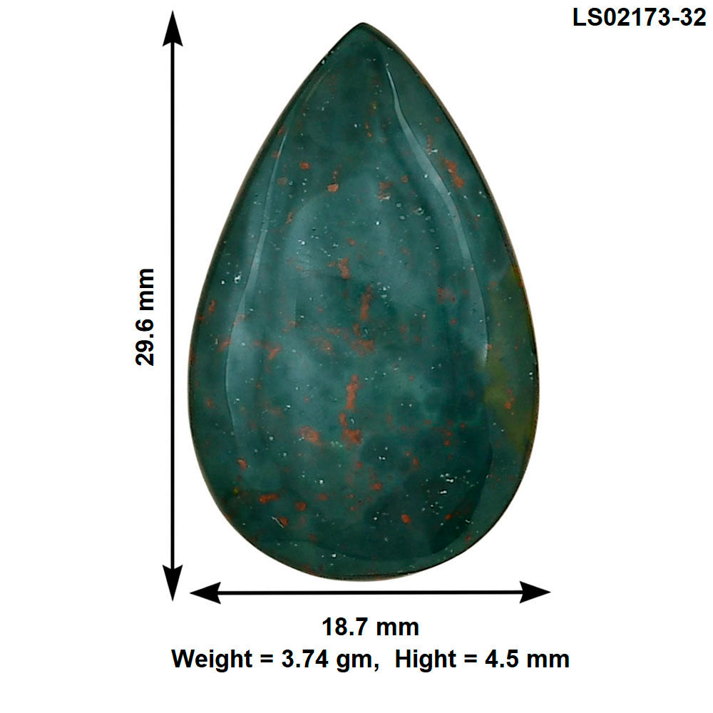Blood Stone 29.6x18.7x4.5 mm Pear Gemstone LS02173-32