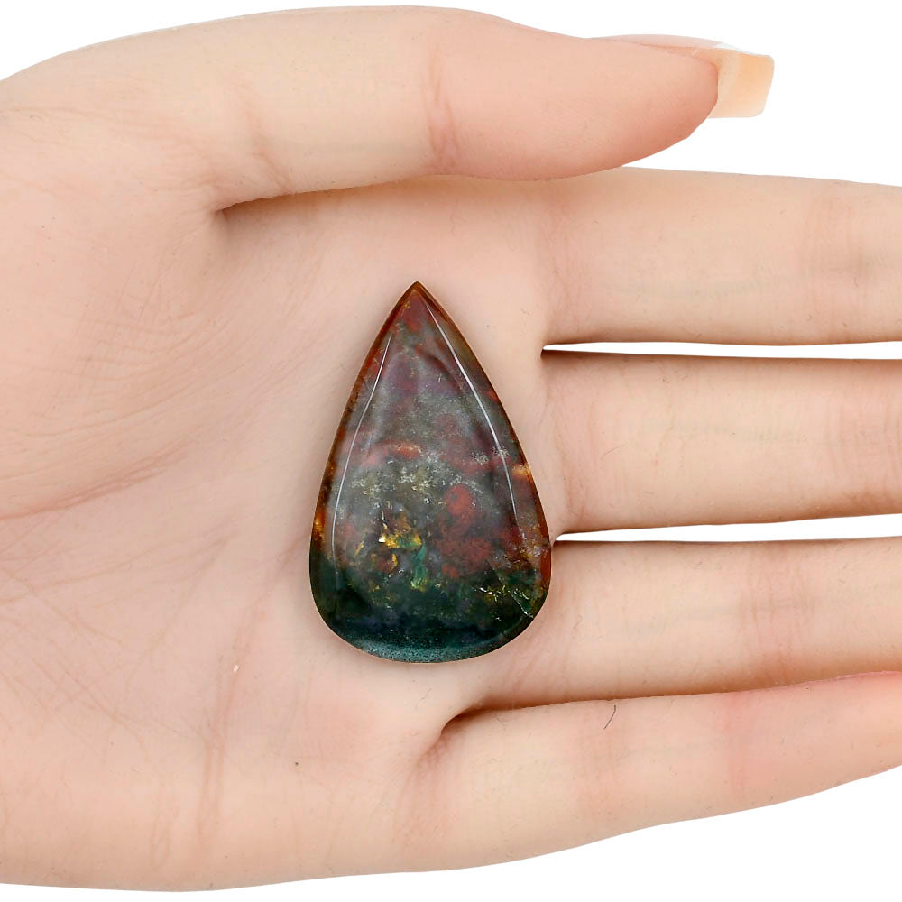 Blood Stone 39x24.75x5 mm Pear Gemstone LS02183-32