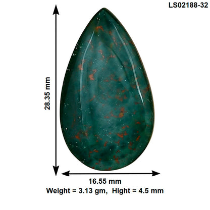 Blood Stone 28.35x16.55x4.5 mm Pear Gemstone LS02188-32