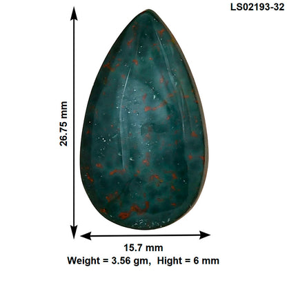 Blood Stone 26.75x15.7x6 mm Pear Gemstone LS02193-32
