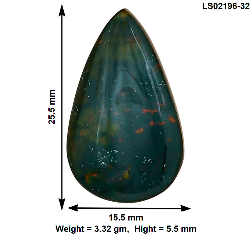 Blood Stone 25.5x15.5x5.5 mm Pear Gemstone LS02196-32