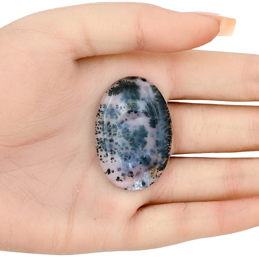 Robinson Ranch Plume Agate 40.7x27.6x5.4 mm Oval Gemstone LS02198-33