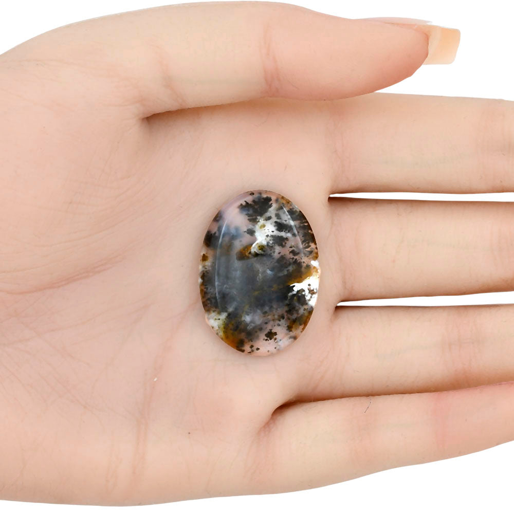 Robinson Ranch Plume Agate 29.8x21.65x4.5 mm Oval Gemstone LS02214-33