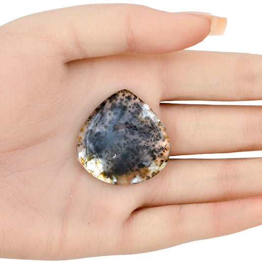 Robinson Ranch Plume Agate 33.9x33.3x5 mm Heart Gemstone LS02217-33