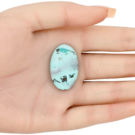 Ocean Green Chrysocolla 31.3x19.6x5 mm Oval Gemstone LS02220-34