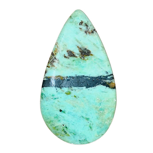 Ocean Green Chrysocolla 34.6x19.7x5 mm Pear Gemstone LS02221-34