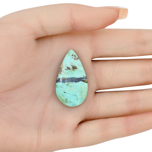 Ocean Green Chrysocolla 34.6x19.7x5 mm Pear Gemstone LS02221-34