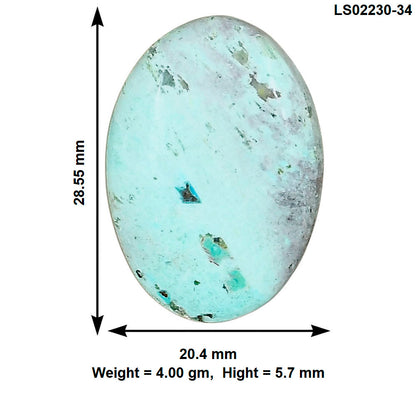 Ocean Green Chrysocolla 28.55x20.4x5.7 mm Oval Gemstone LS02230-34