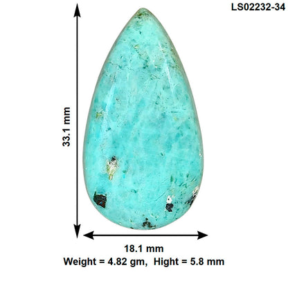 Ocean Green Chrysocolla 33.1x18.1x5.8 mm Pear Gemstone LS02232-34