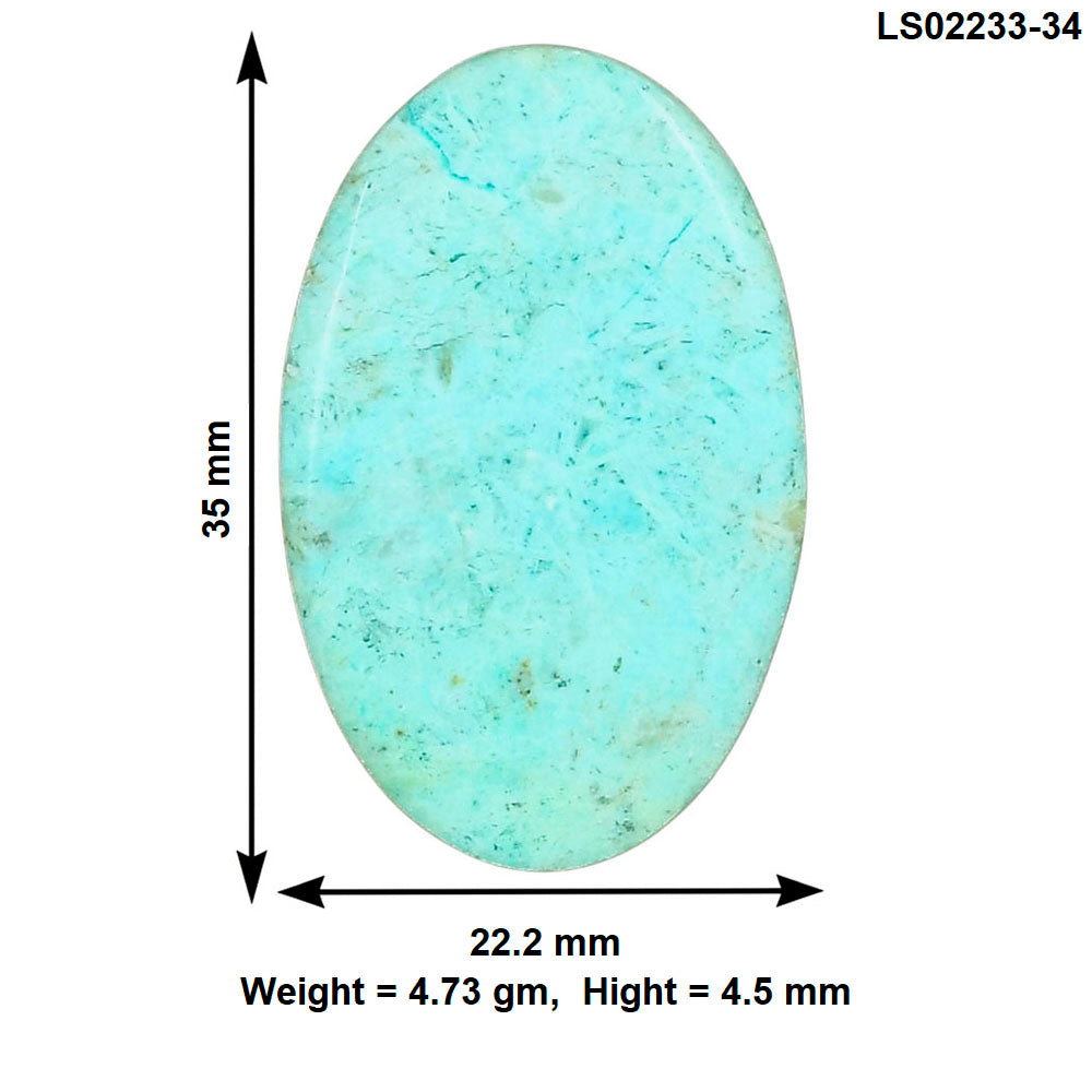 Ocean Green Chrysocolla 35x22.2x4.5 mm Oval Gemstone LS02233-34