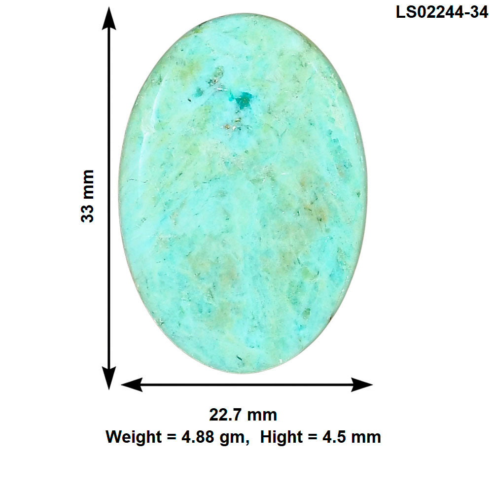 Ocean Green Chrysocolla 33x22.7x4.5 mm Oval Gemstone LS02244-34