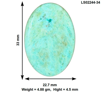 Ocean Green Chrysocolla 33x22.7x4.5 mm Oval Gemstone LS02244-34