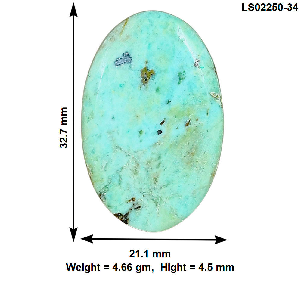 Ocean Green Chrysocolla 32.7x21.1x4.5 mm Oval Gemstone LS02250-34