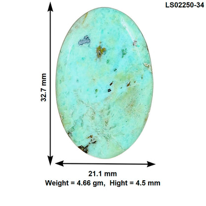 Ocean Green Chrysocolla 32.7x21.1x4.5 mm Oval Gemstone LS02250-34
