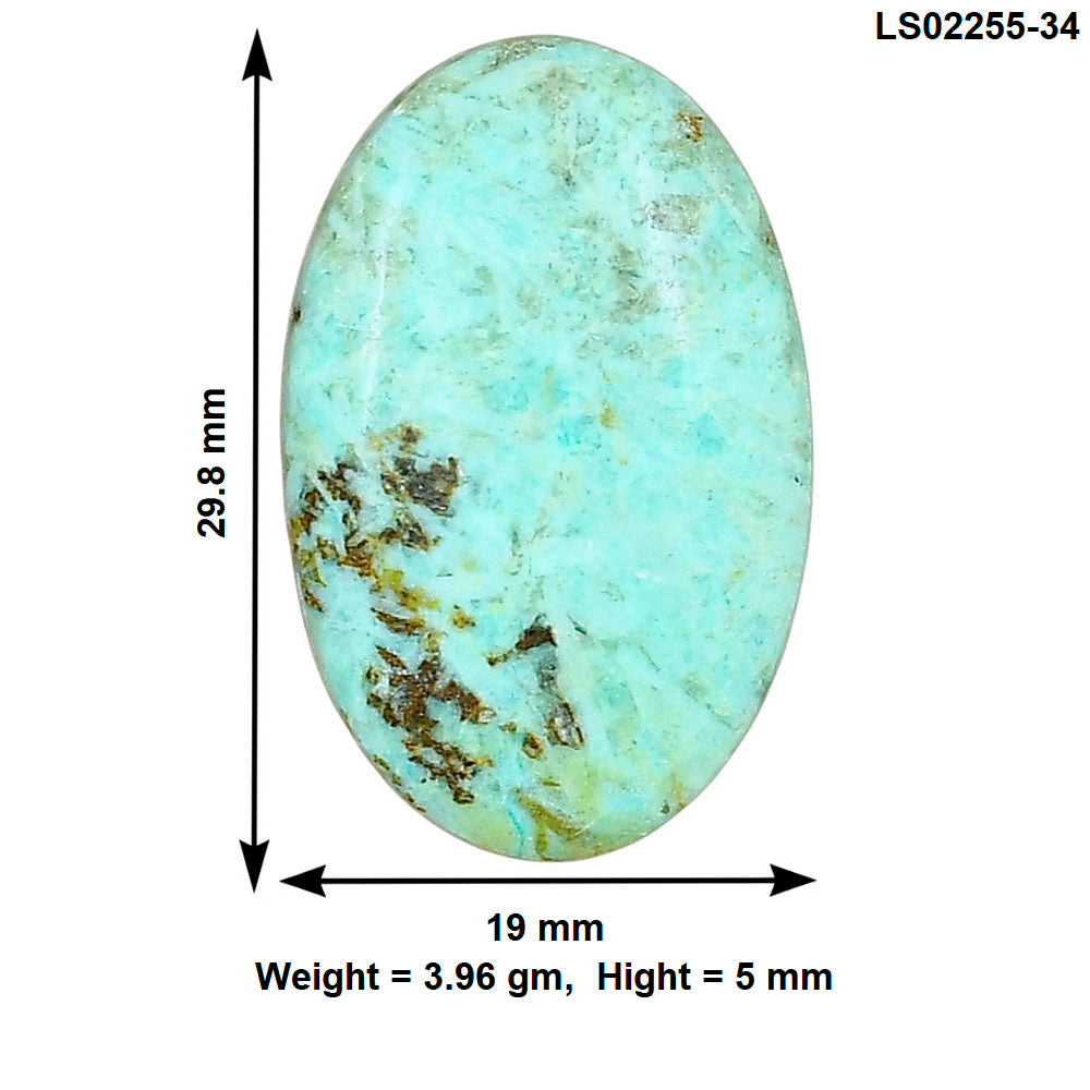 Ocean Green Chrysocolla 29.8x19x5 mm Oval Gemstone LS02255-34