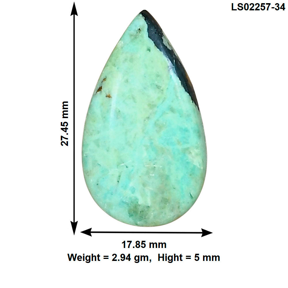 Ocean Green Chrysocolla 27.45x17.85x5 mm Pear Gemstone LS02257-34