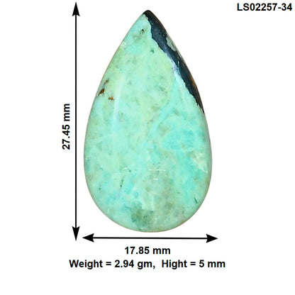 Ocean Green Chrysocolla 27.45x17.85x5 mm Pear Gemstone LS02257-34