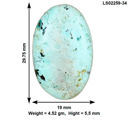 Ocean Green Chrysocolla 29.75x19x5.5 mm Oval Gemstone LS02259-34
