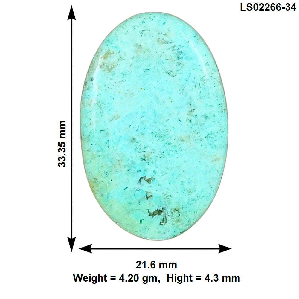Ocean Green Chrysocolla 33.35x21.6x4.3 mm Oval Gemstone LS02266-34