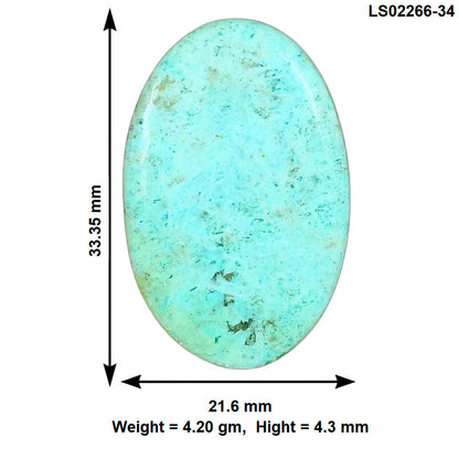 Ocean Green Chrysocolla 33.35x21.6x4.3 mm Oval Gemstone LS02266-34
