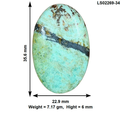 Ocean Green Chrysocolla 35.6x22.9x6 mm Oval Gemstone LS02269-34