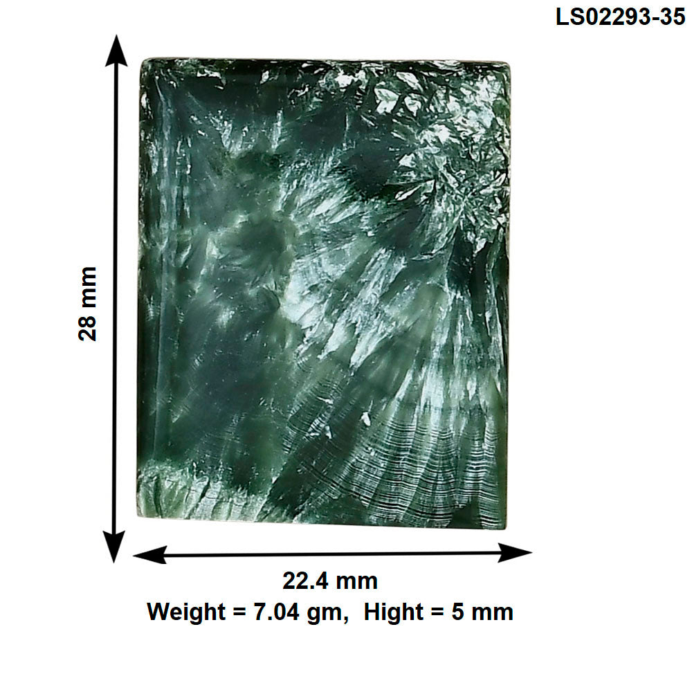 Russian Seraphinite 28x22.4x5 mm Baguette Gemstone LS02293-35