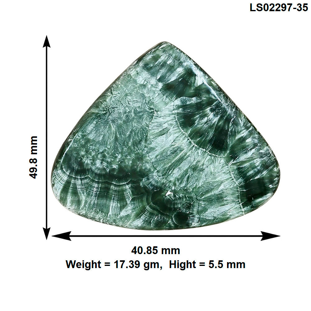 Russian Seraphinite 49.8x40.85x5.5 mm Heart Gemstone LS02297-35