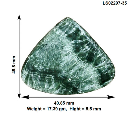 Russian Seraphinite 49.8x40.85x5.5 mm Heart Gemstone LS02297-35