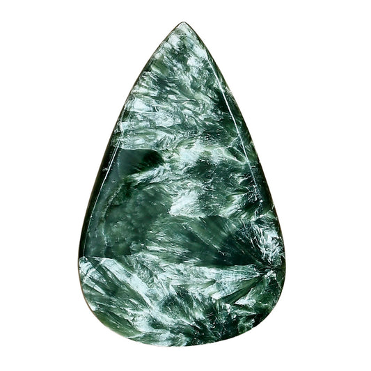 Russian Seraphinite 49.5x31.8x5 mm Pear Gemstone LS02303-35