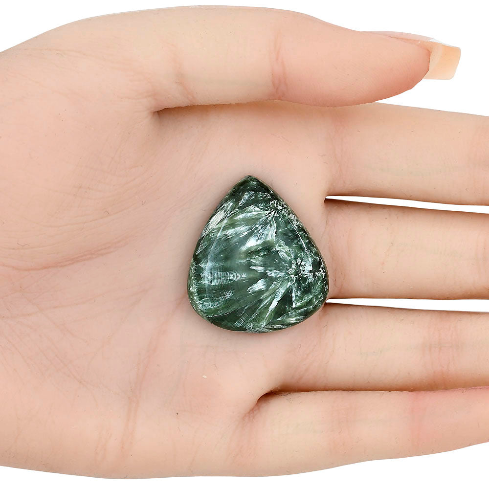 Russian Seraphinite 29.85x26.9x6 mm Heart Gemstone LS02304-35