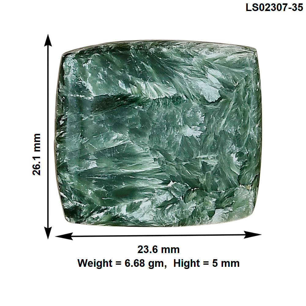 Russian Seraphinite 26.1x23.6x5 mm Baguette Gemstone LS02307-35