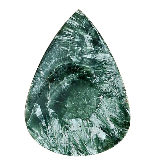 Russian Seraphinite 43x31x5 mm Pear Gemstone LS02309-35
