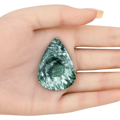 Russian Seraphinite 43x31x5 mm Pear Gemstone LS02309-35