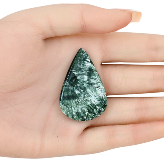 Russian Seraphinite 42.3x27.6x5.8 mm Pear Gemstone LS02313-35