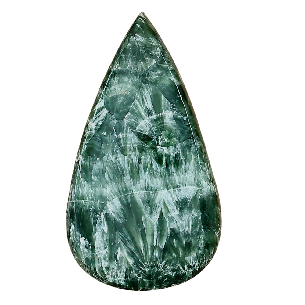 Russian Seraphinite 49x27.35x6 mm Pear Gemstone LS02318-35
