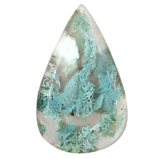 Horse Canyon Moss Agate 38.5x23.6x6 mm Pear Gemstone LS02338-36