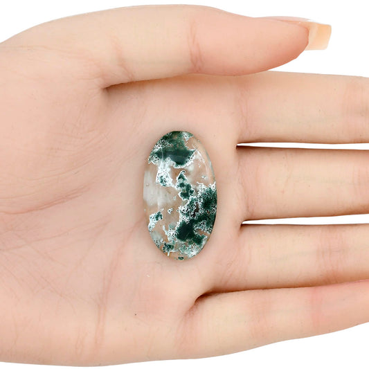 Horse Canyon Moss Agate 32.4x18.4x5 mm Oval Gemstone LS02341-36