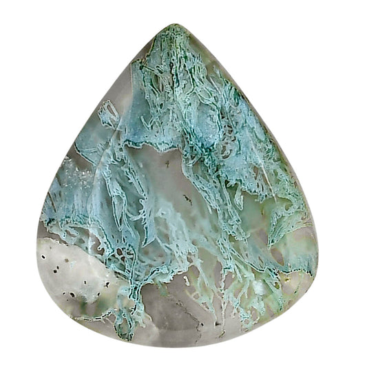 Horse Canyon Moss Agate 27.3x23.85x5.5 mm Pear Gemstone LS02343-36