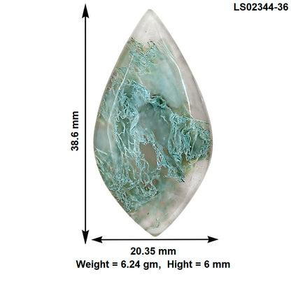 Horse Canyon Moss Agate 38.6x20.35x6 mm Marquise Gemstone LS02344-36