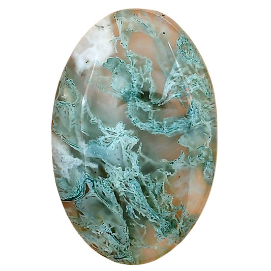 Horse Canyon Moss Agate 34.75x22.6x6.8 mm Oval Gemstone LS02345-36