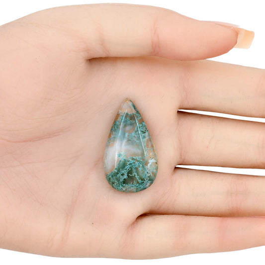 Horse Canyon Moss Agate 33x19x6 mm Pear Gemstone LS02348-36