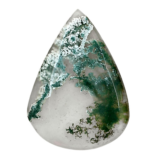 Horse Canyon Moss Agate 29.2x21.25x4.5 mm Pear Gemstone LS02349-36