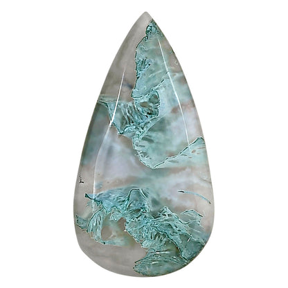 Horse Canyon Moss Agate 36.45x19.4x5.7 mm Pear Gemstone LS02351-36