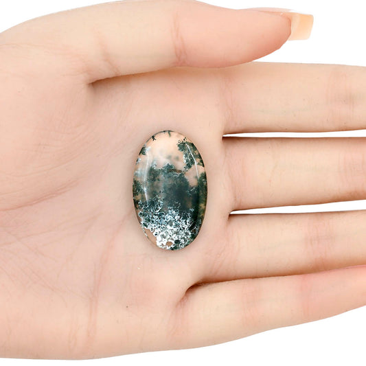 Horse Canyon Moss Agate 30.4x19x4.5 mm Oval Gemstone LS02353-36