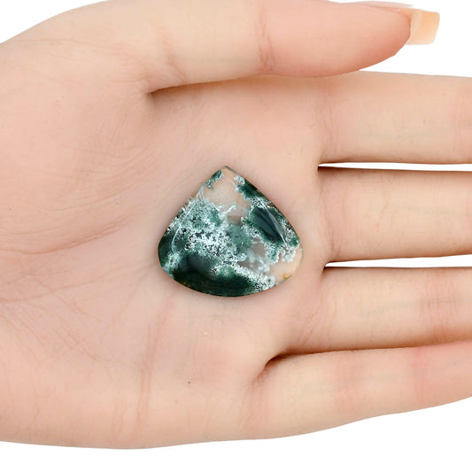 Horse Canyon Moss Agate 28.6x25.6x4 mm Heart Gemstone LS02354-36