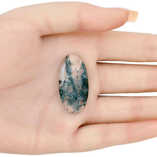Horse Canyon Moss Agate 35.2x17.4x4.7 mm Oval Gemstone LS02358-36
