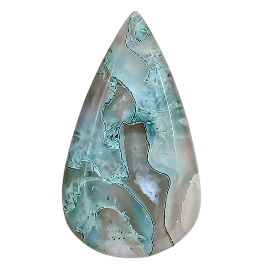 Horse Canyon Moss Agate 36.5x20.5x6.5 mm Pear Gemstone LS02359-36