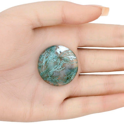 Horse Canyon Moss Agate 30.4x30.4x6.5 mm Round Gemstone LS02361-36