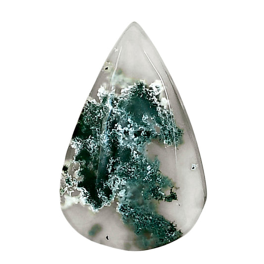 Horse Canyon Moss Agate 26x16.6x4.5 mm Pear Gemstone LS02363-36
