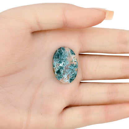 Horse Canyon Moss Agate 25.75x17.65x4.4 mm Oval Gemstone LS02364-36